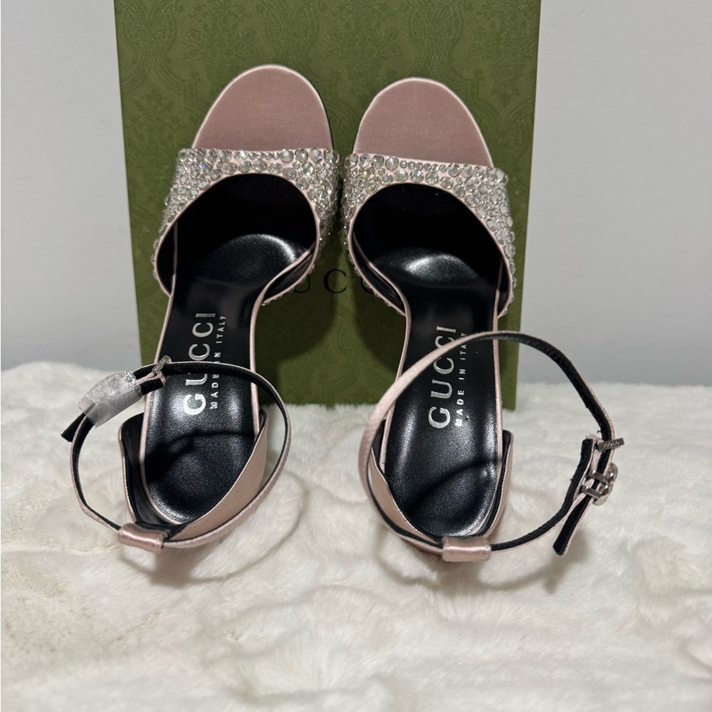 Gucci Blush Crystal-Studded Heels - Picture 4 of 6